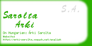sarolta arki business card